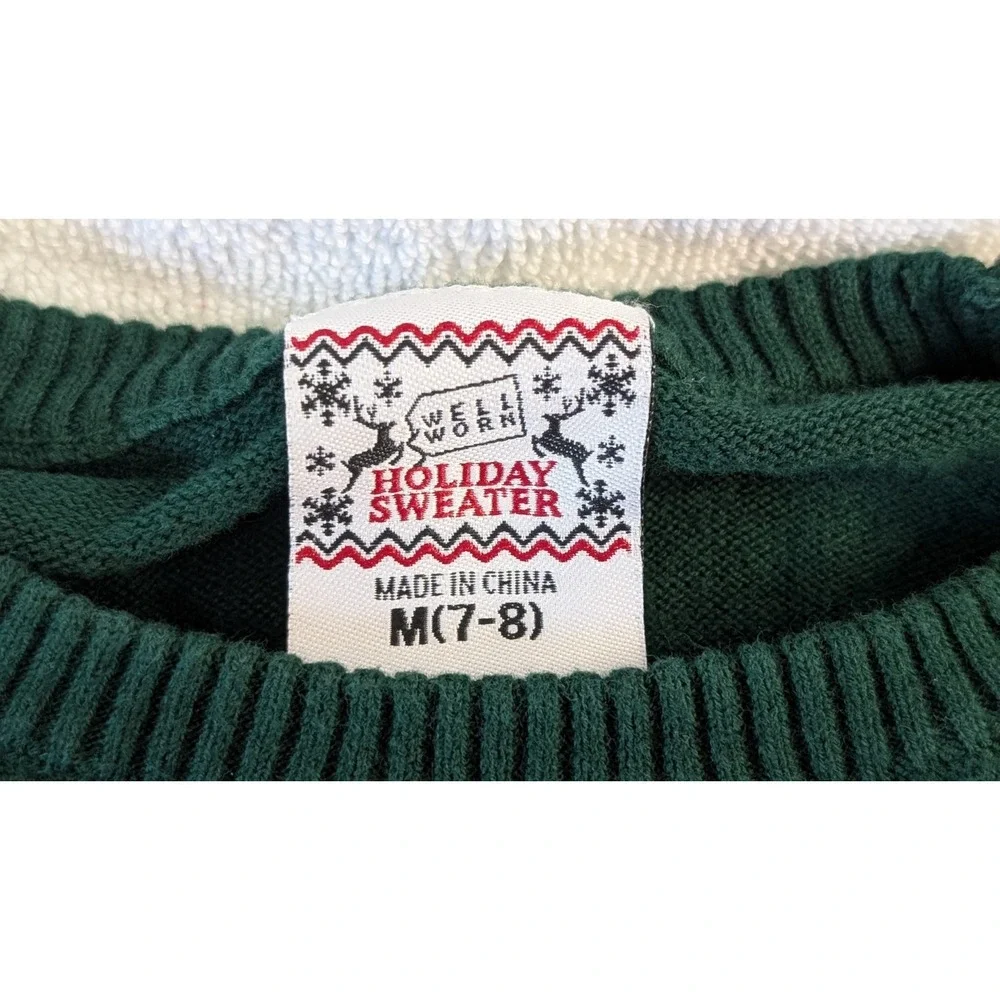Naughty Nice Christmas Sweater Reversible Sequin Kids Size M (7-8) by Well Worn